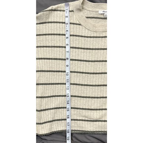 Madewell No Strings Attached Stripe Crewneck Sweater Donegal Lighthouse XS - Picture 6 of 7